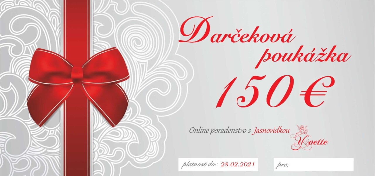 Darčeková poukážka 150 Jasnovidka Yvette